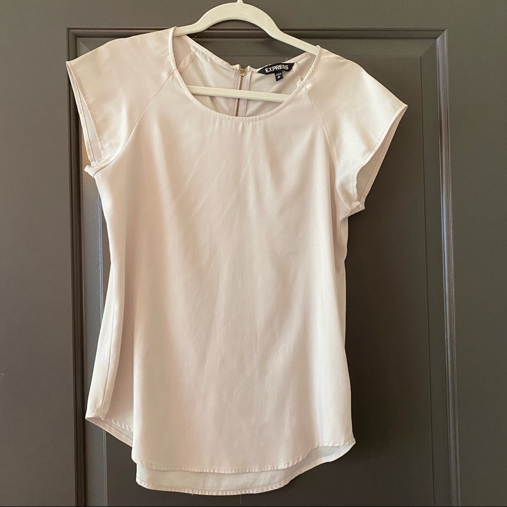 Beige cream silky blouse